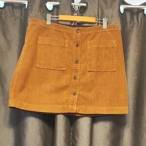 GAP Tan Corduroy Skirt with Button Detail